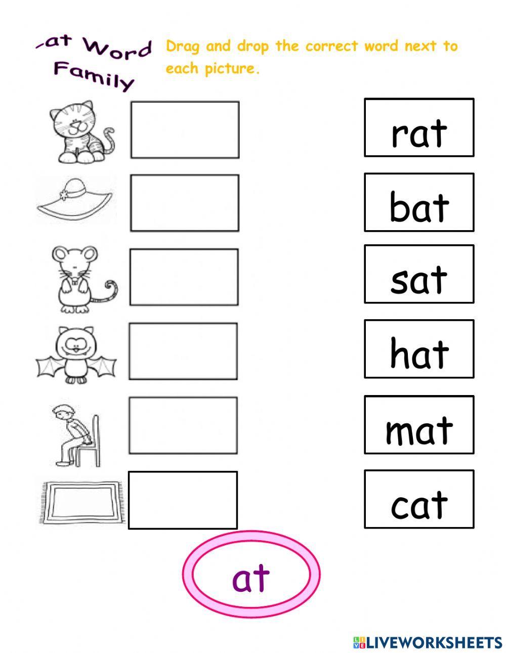 Family word ( at ) worksheet Live Worksheets