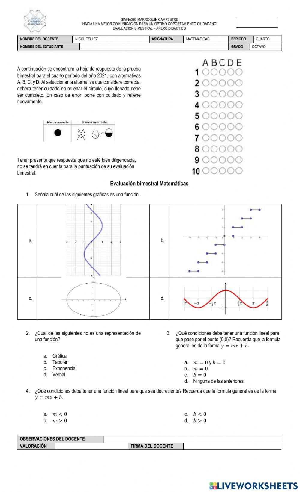Evaluacion bomestral cuarto periodo