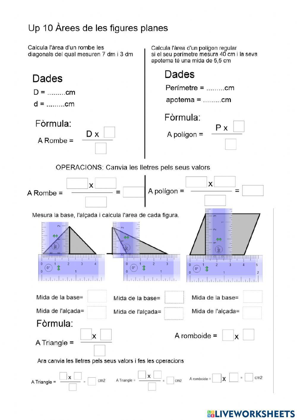 Càlcul àrees figures planes