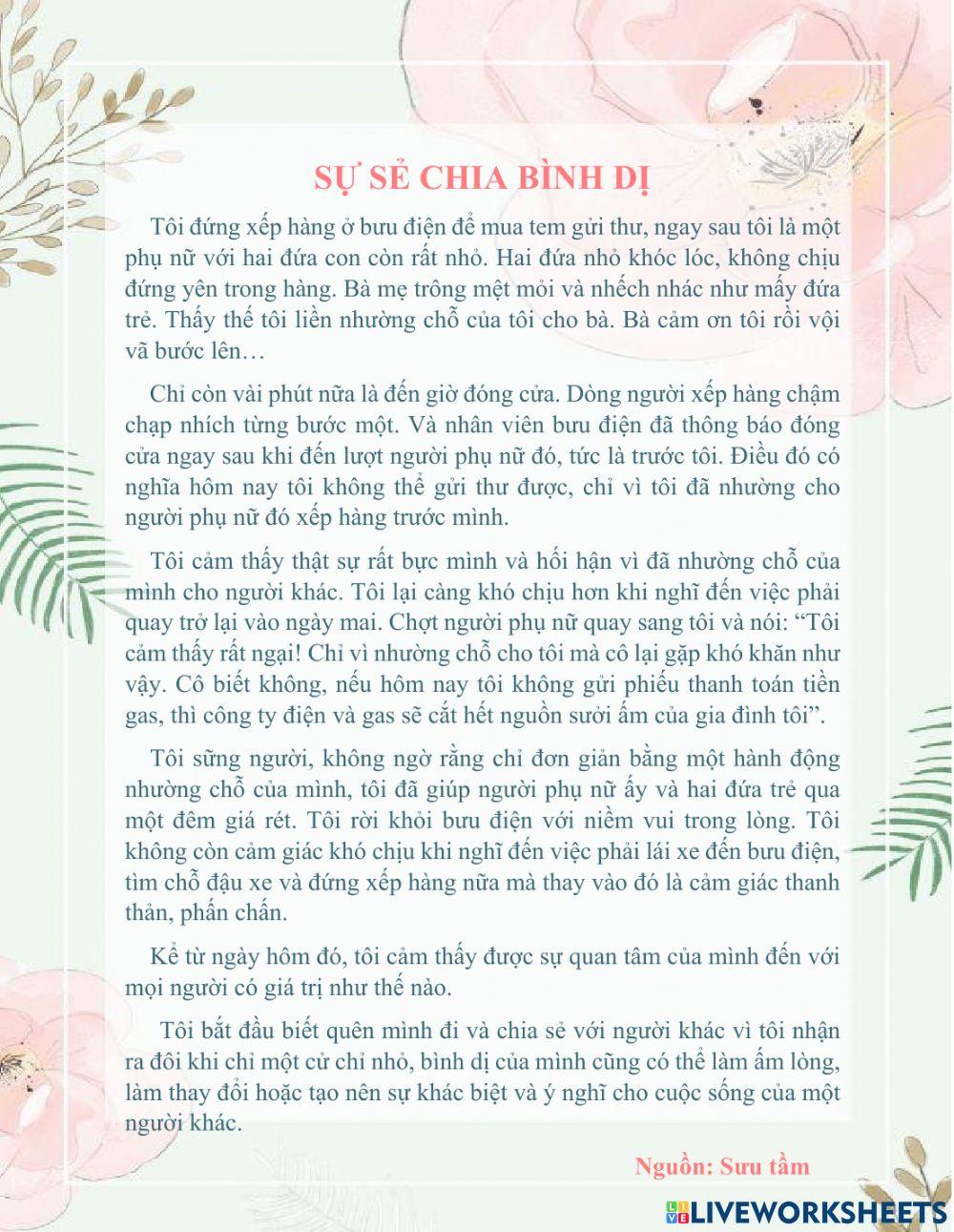 Sự sẻ chia bình dị