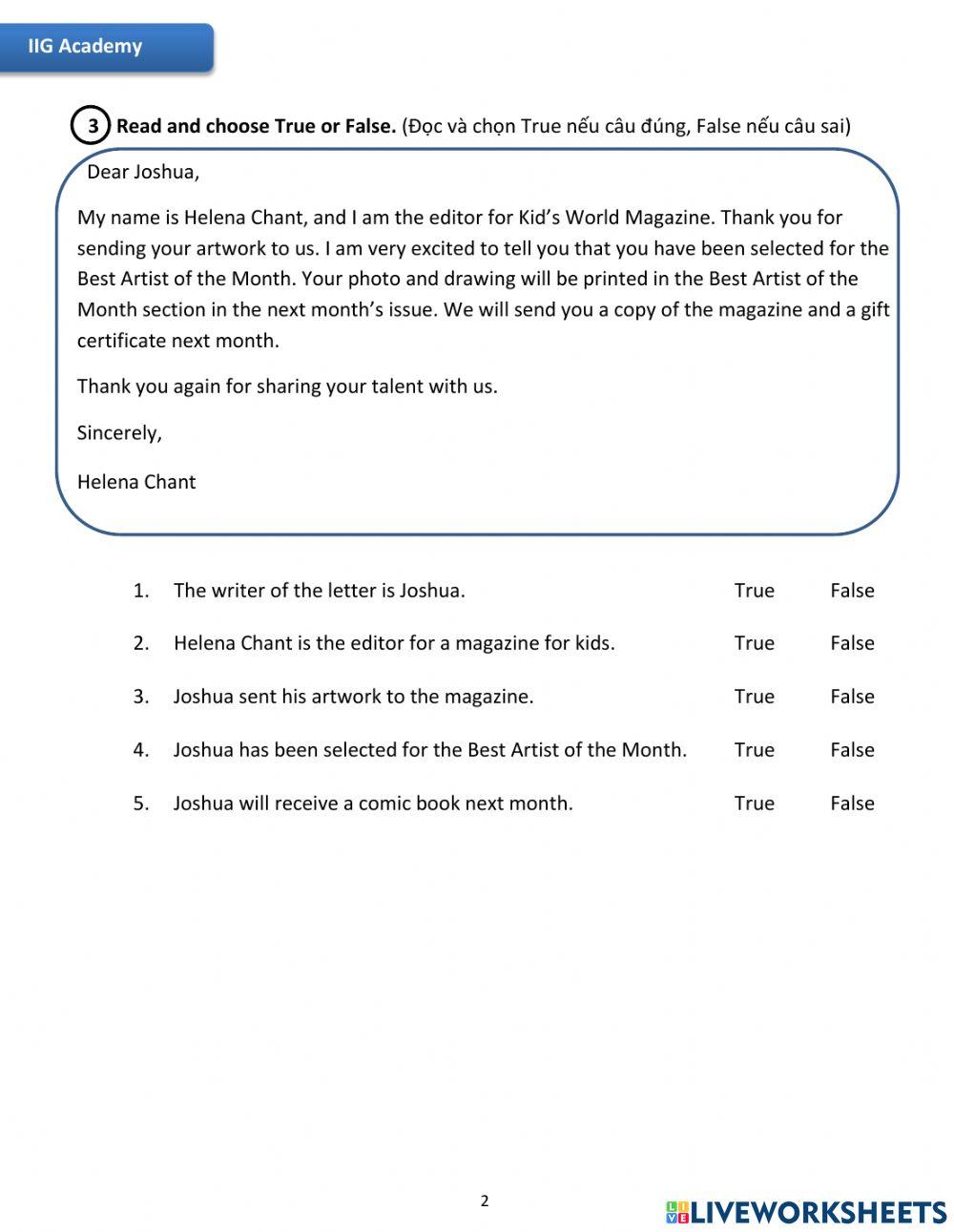 IIG-Grade 5-Worksheet 11