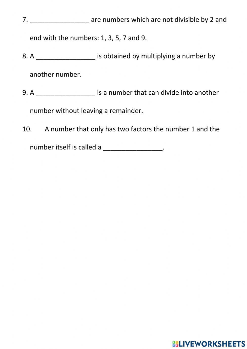 Types of Numbers