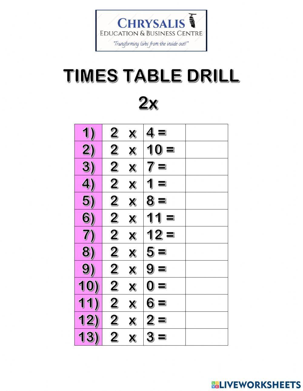 2x Table Drill (Randomized)