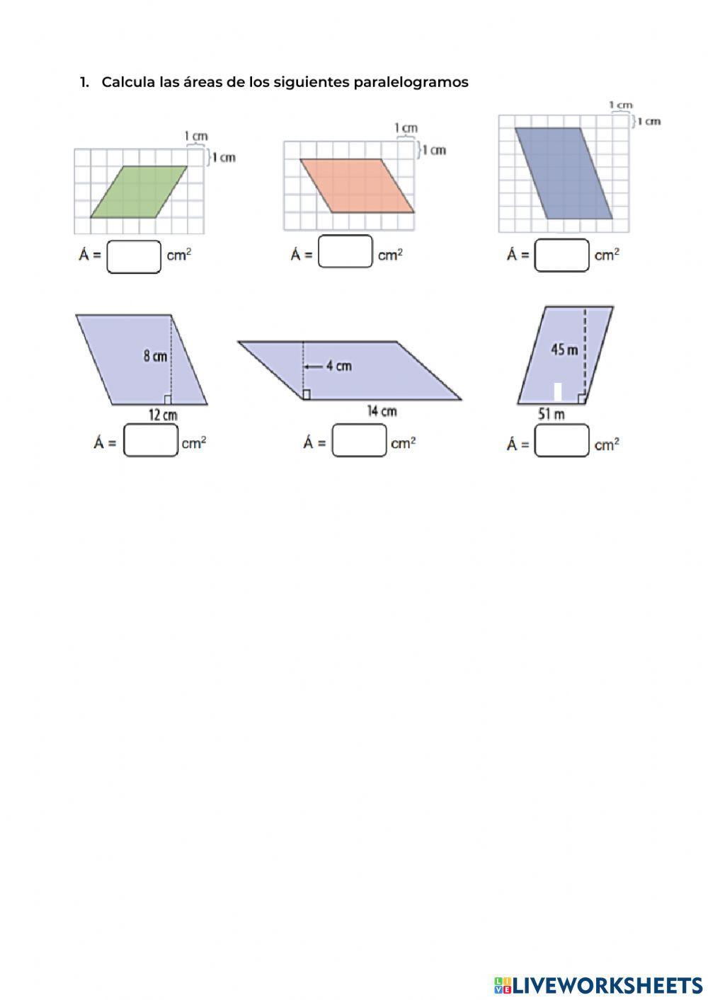 Áreas de cuadrilateros