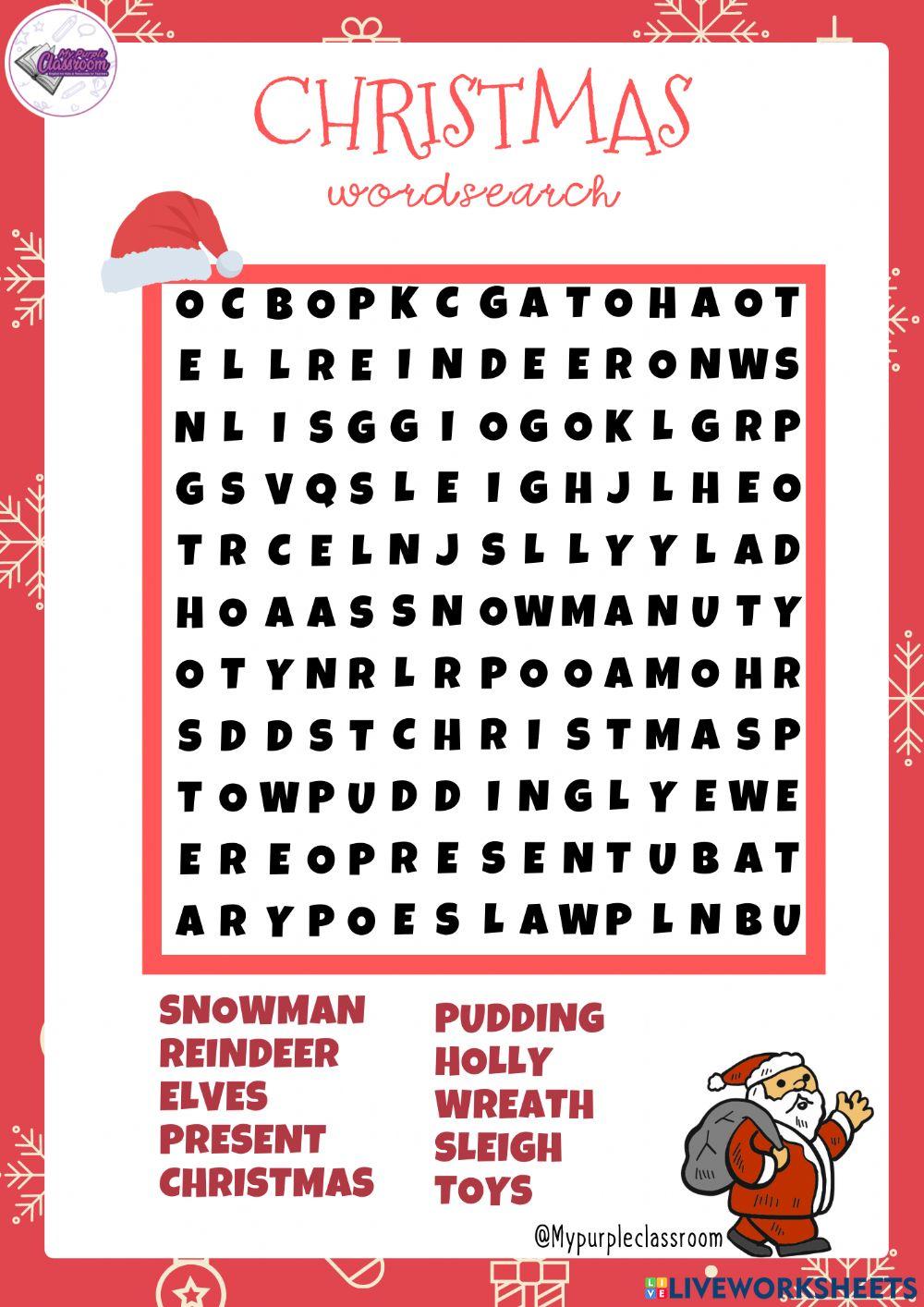 CHRISTMAS WORDSEARCH