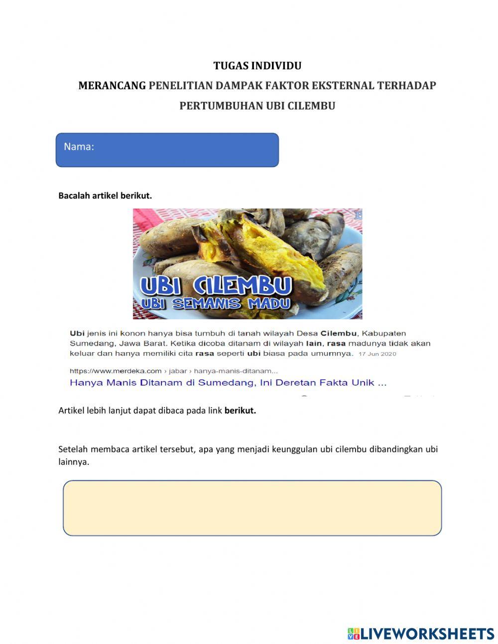 Tugas Individu: Desain Rancangan Penelitian