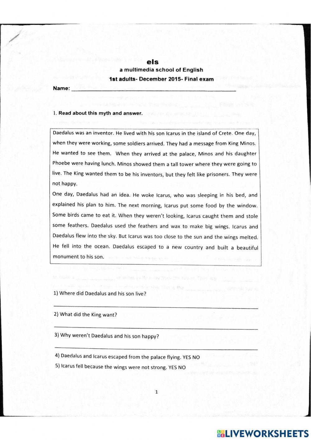 1st adults PRACTICE EXAM