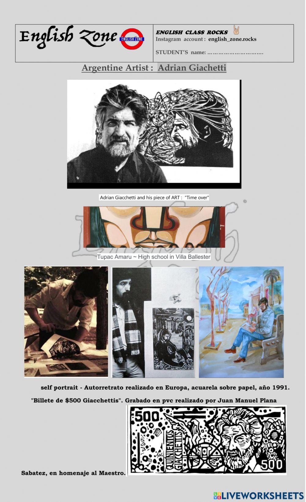 Argentine artist adrian giachetti