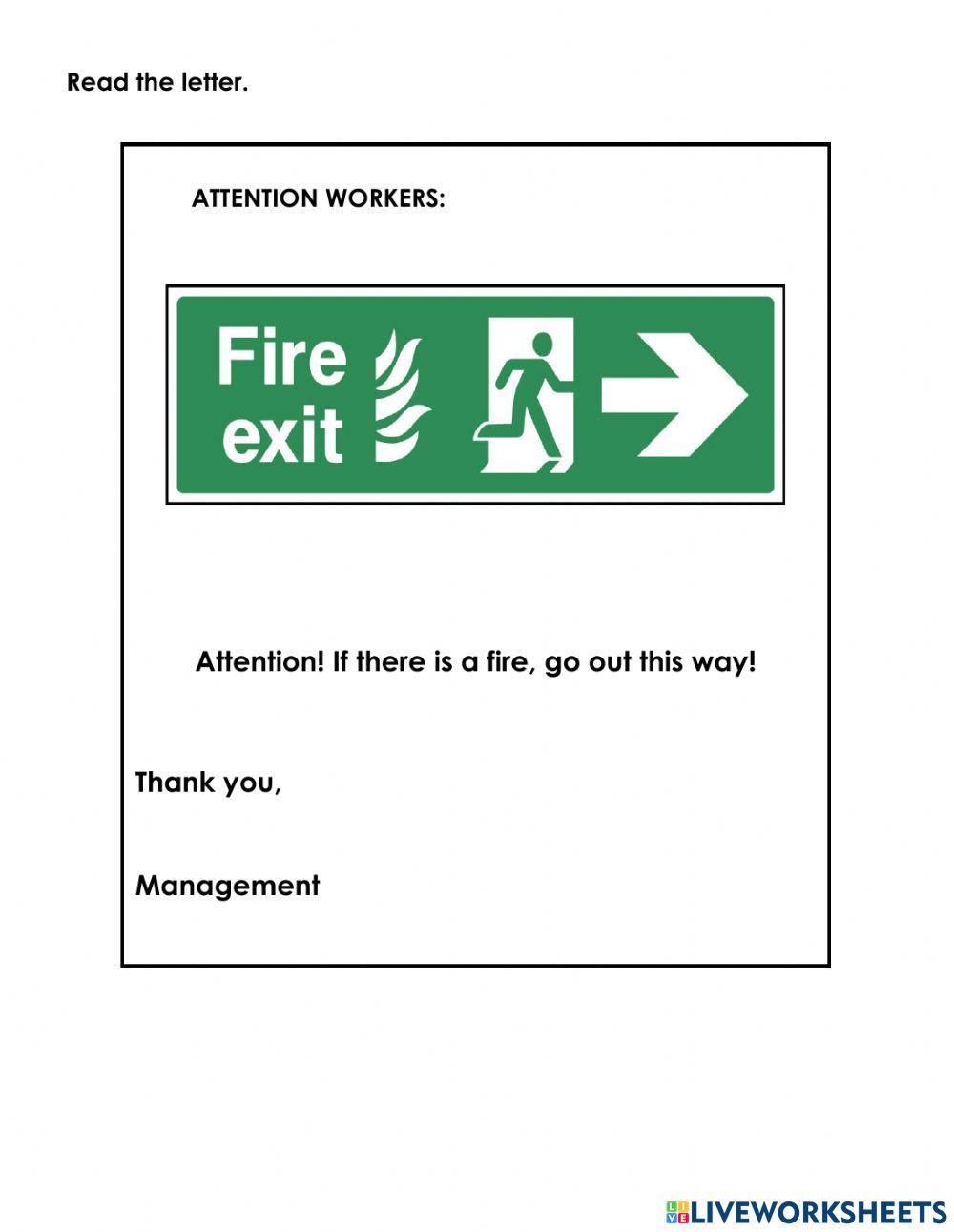 Work safety writing 3