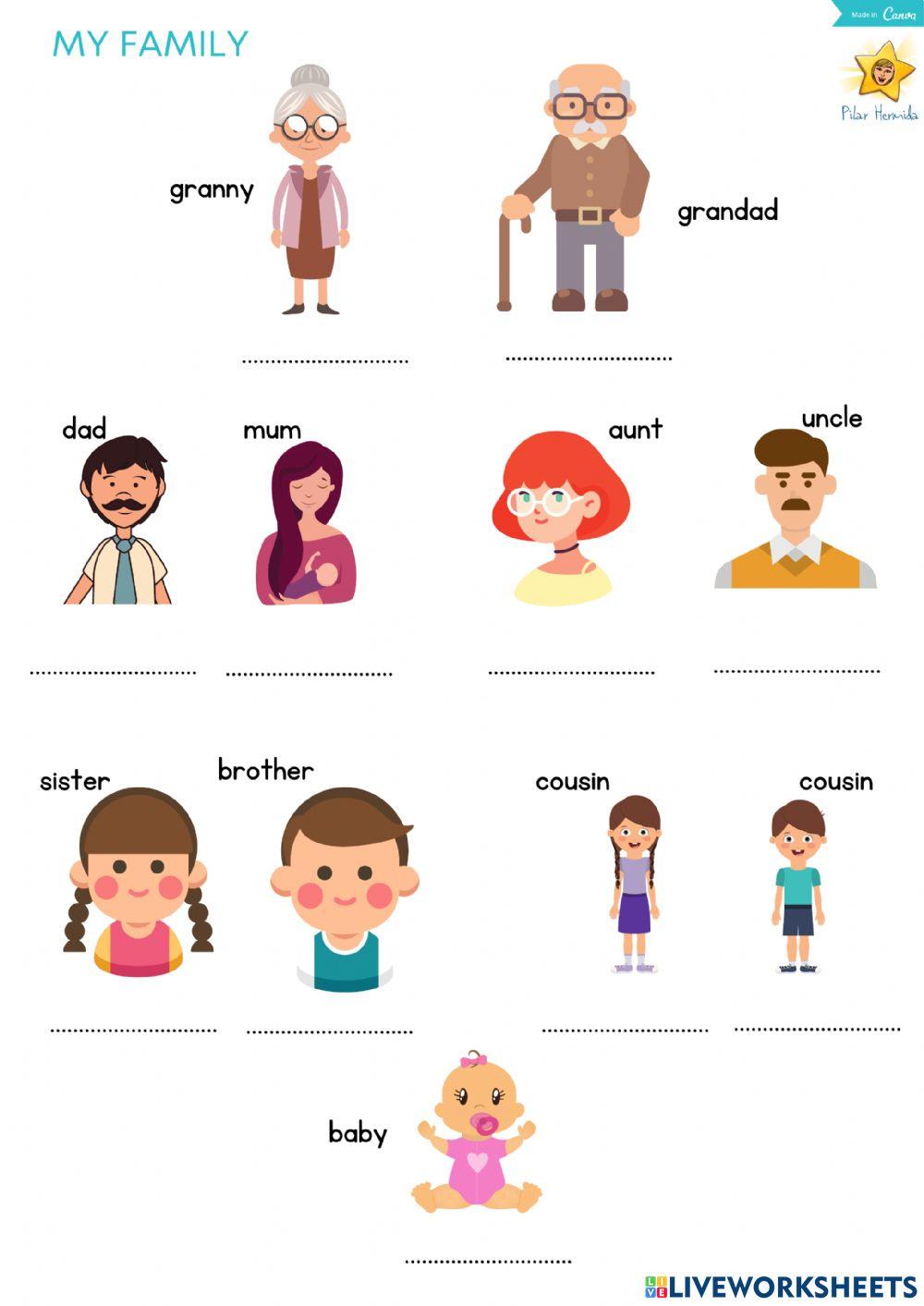 MY FAMILY listen write choose