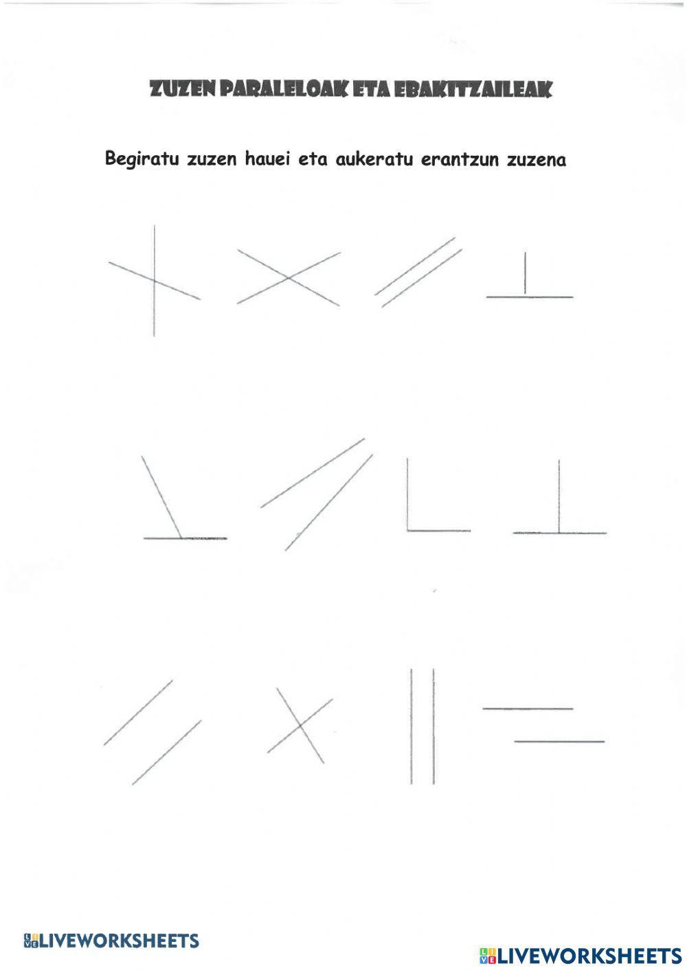 Zuzen paralelo eta ebakitzaileak