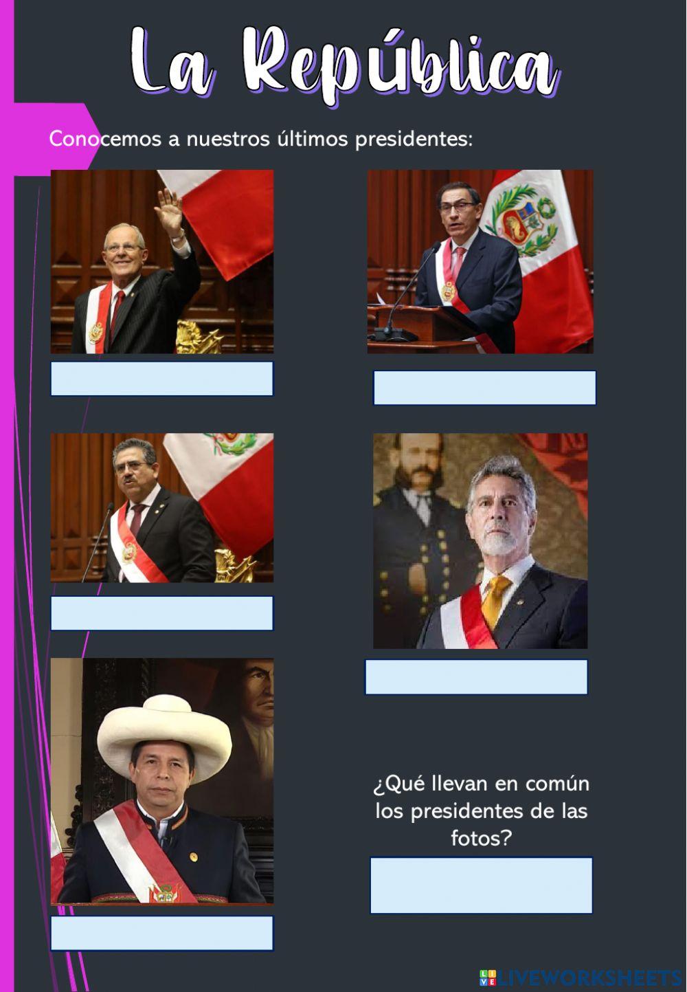 Últimos gobernantes perú