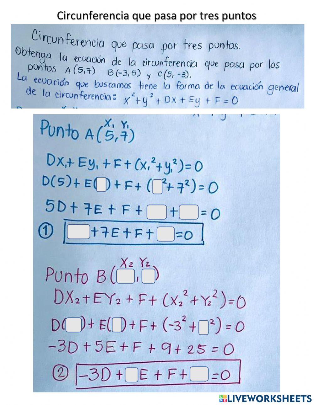 Circunferencia que pasa por tres puntos