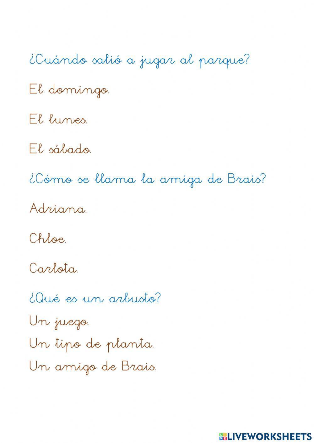 Comprensión la pelota