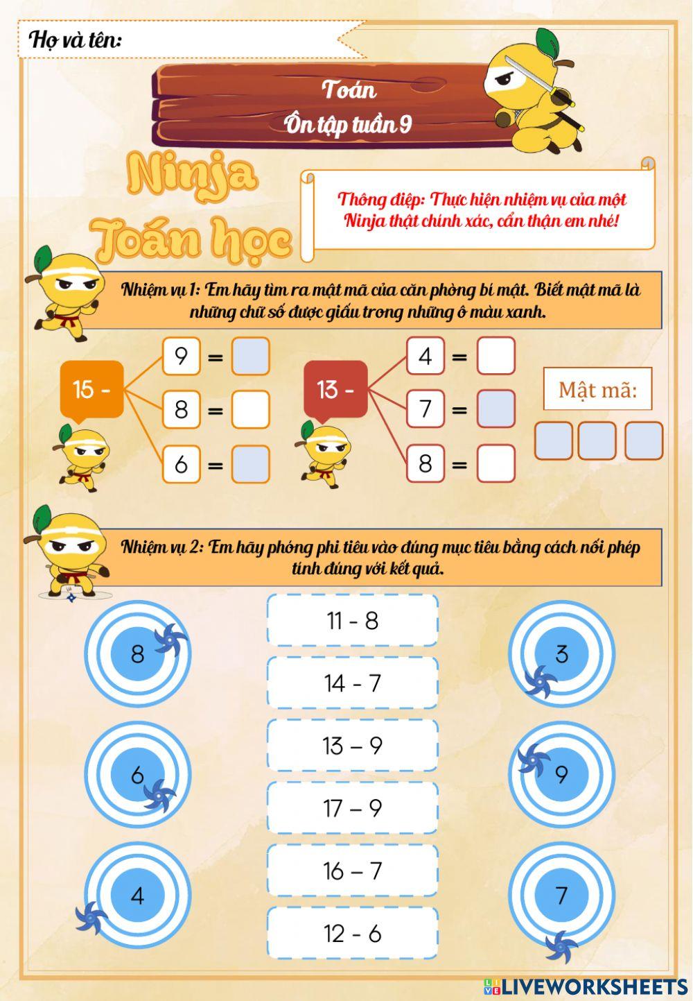 Bài tập Toán tuần 9