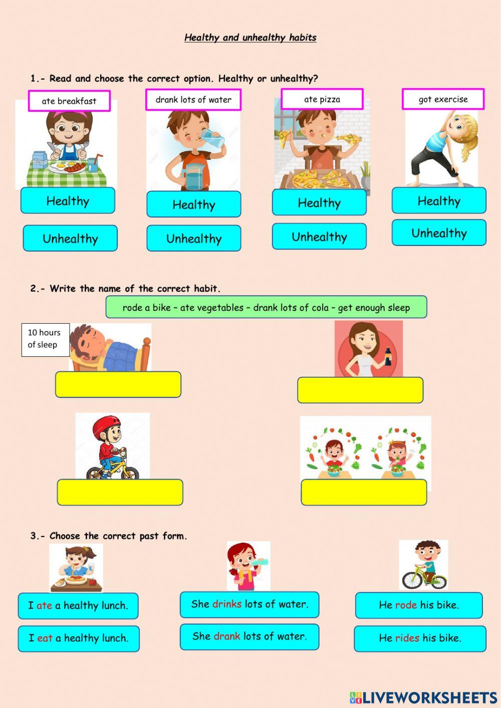 Healthy and unhealthy habits