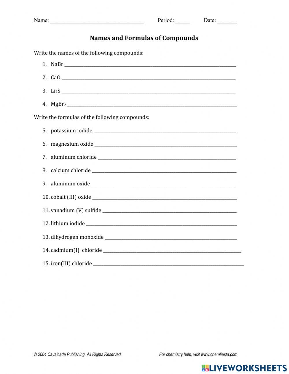 (3) Naming compound revise