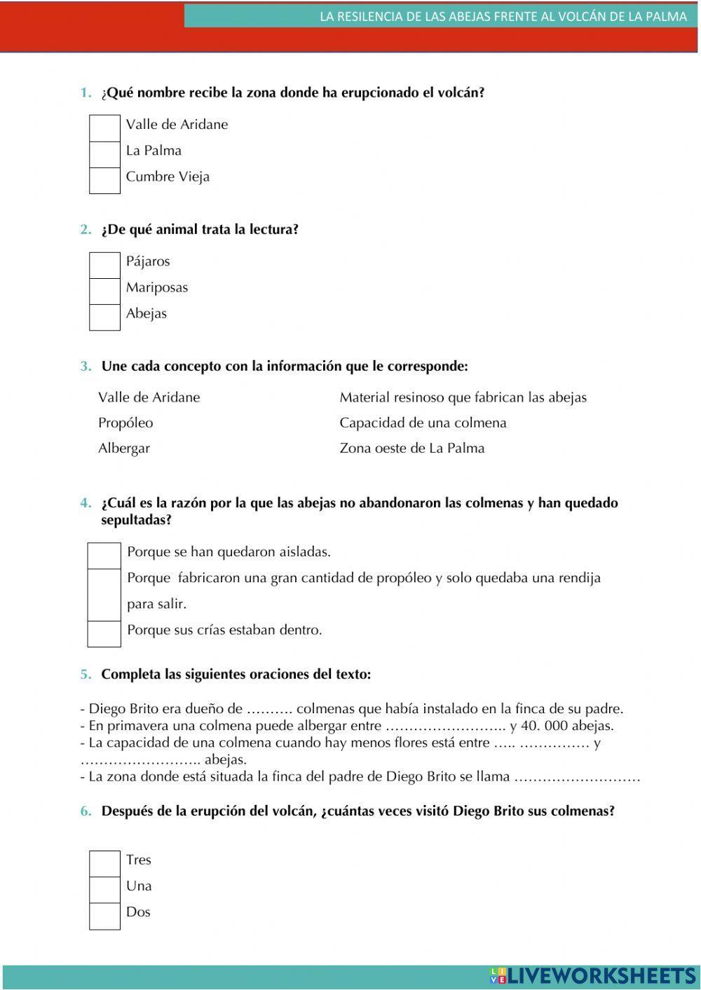 COMPRENSIÓN LECTORA: LA RESILENCIA DE LAS ABEJAS
