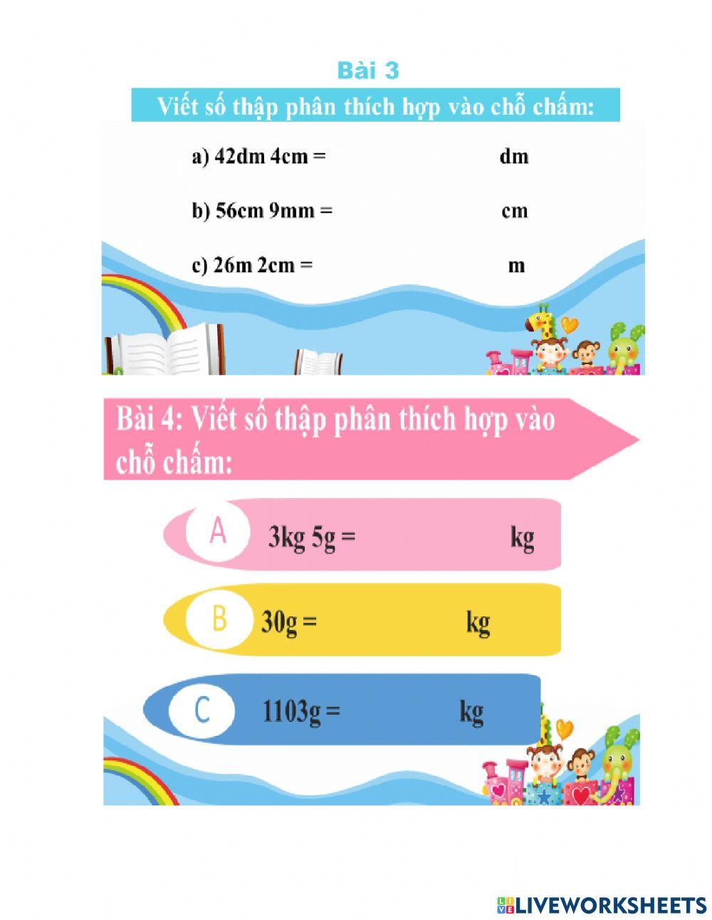 Toán bài 3 - 4 thứ sáu t9