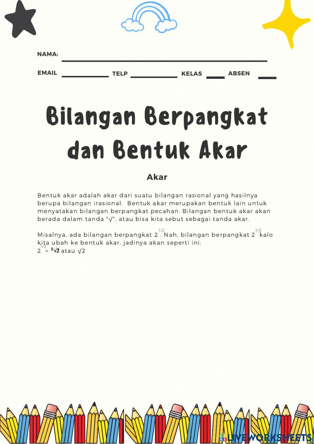 Lks bentuk pangkat dan akar 2