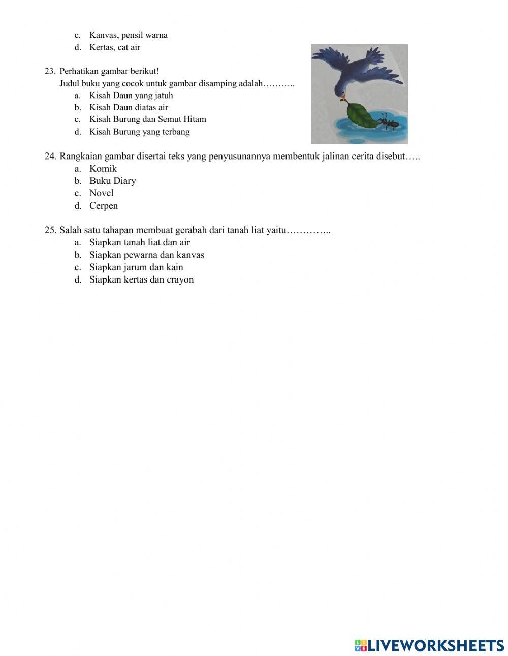 Penilaian Akhir Semester 1 Tema 1 Kelas 5