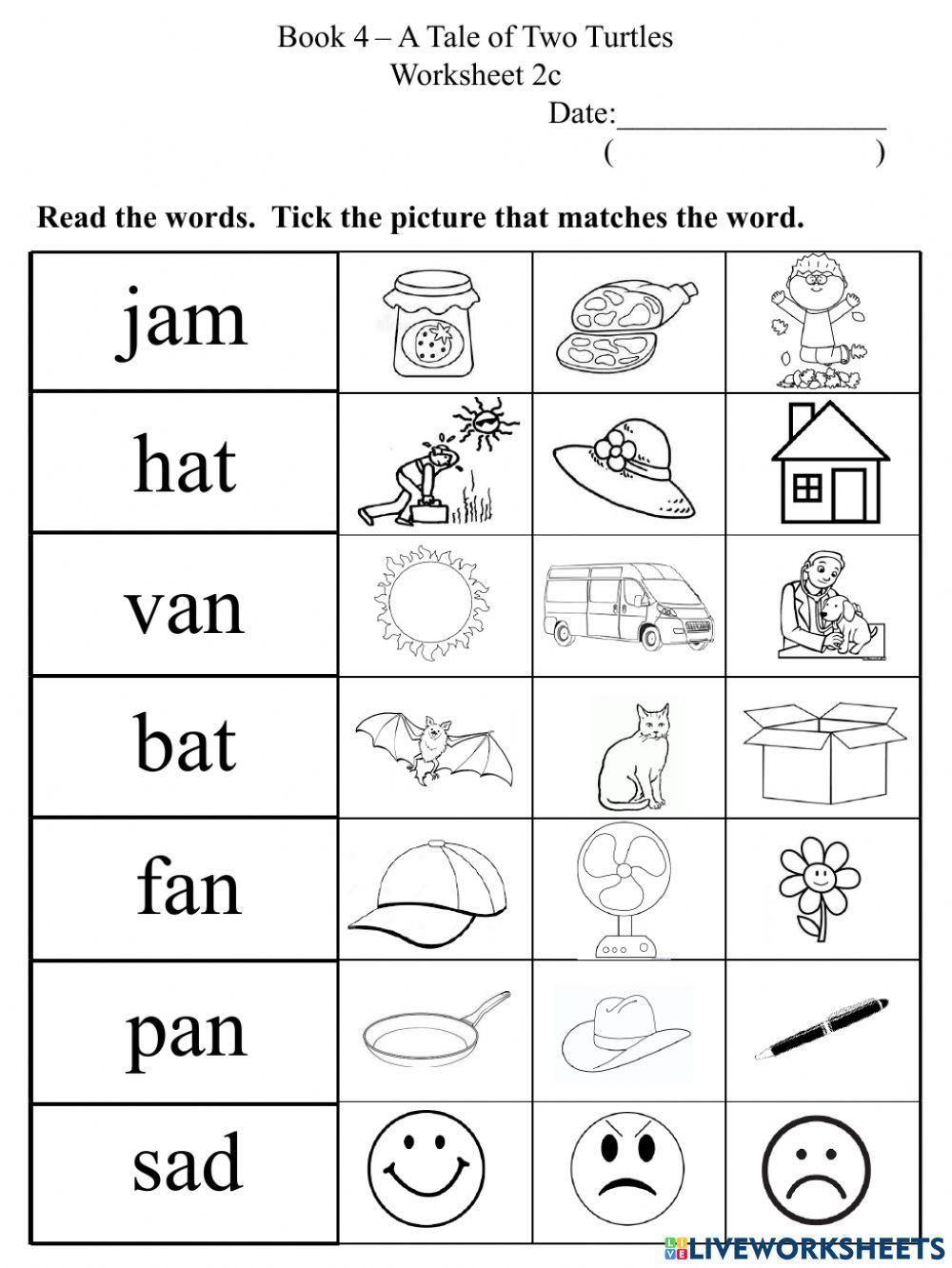 2c Short A CVC Words worksheet | Live Worksheets