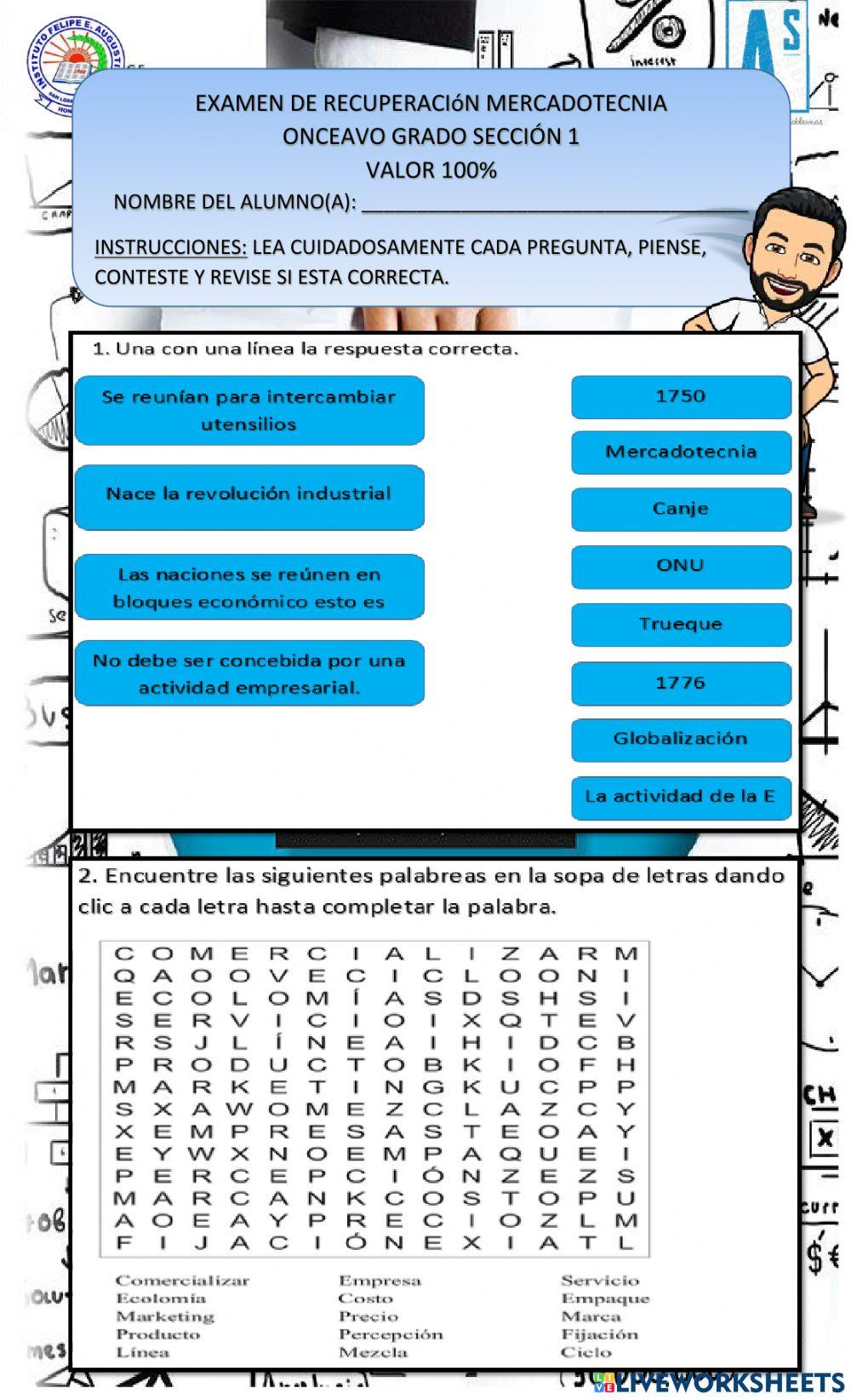 Examen de Recuperación de Mercadotecnia