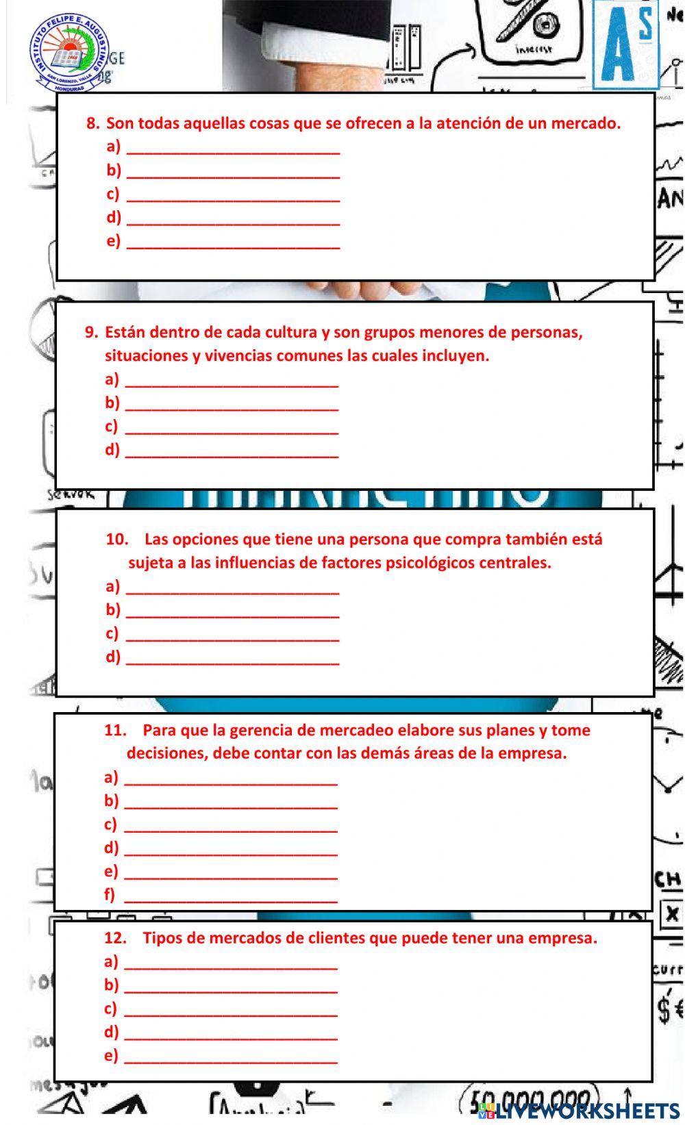 Examen de Recuperación de Mercadotecnia