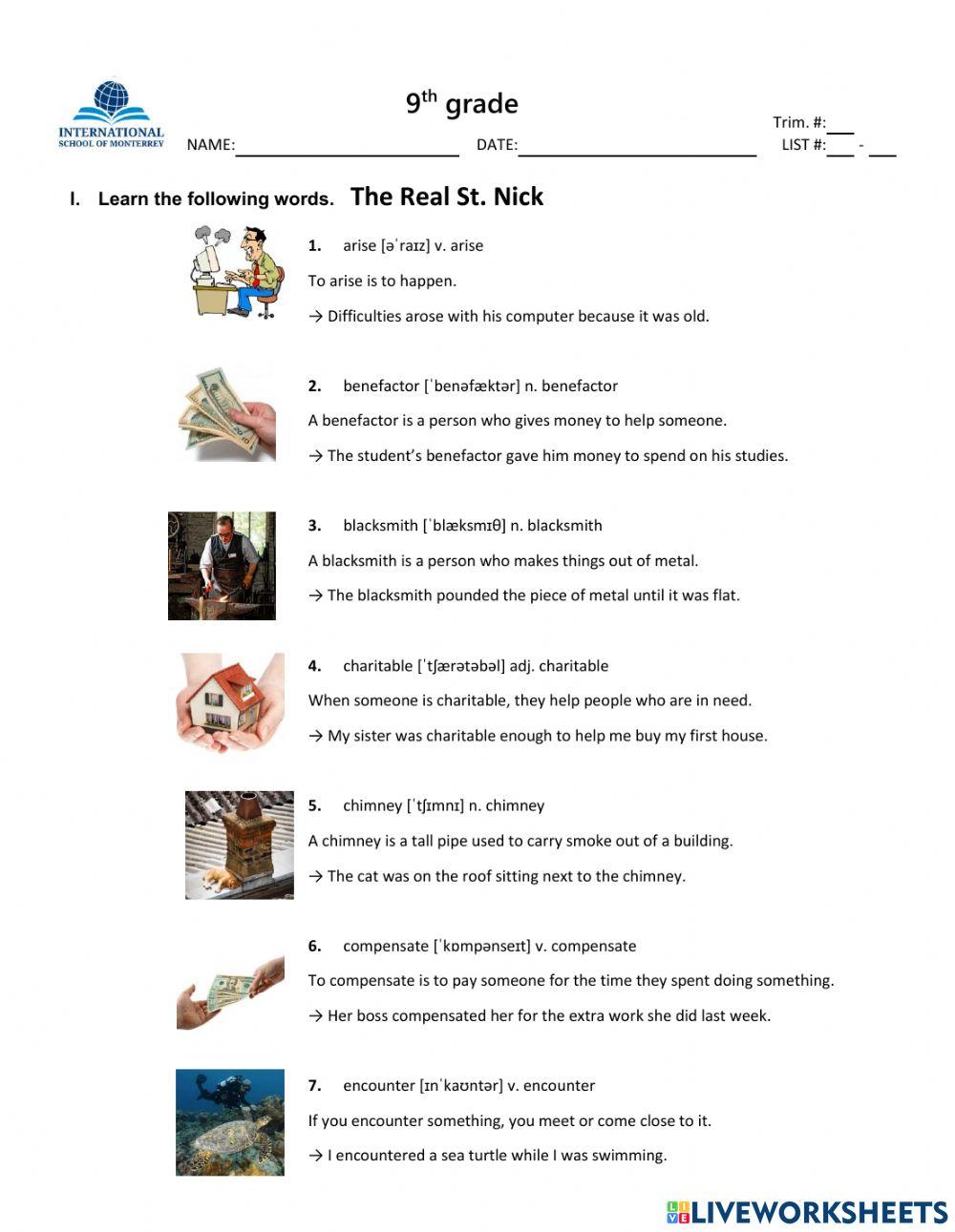 9-Vocab St. Nicholas