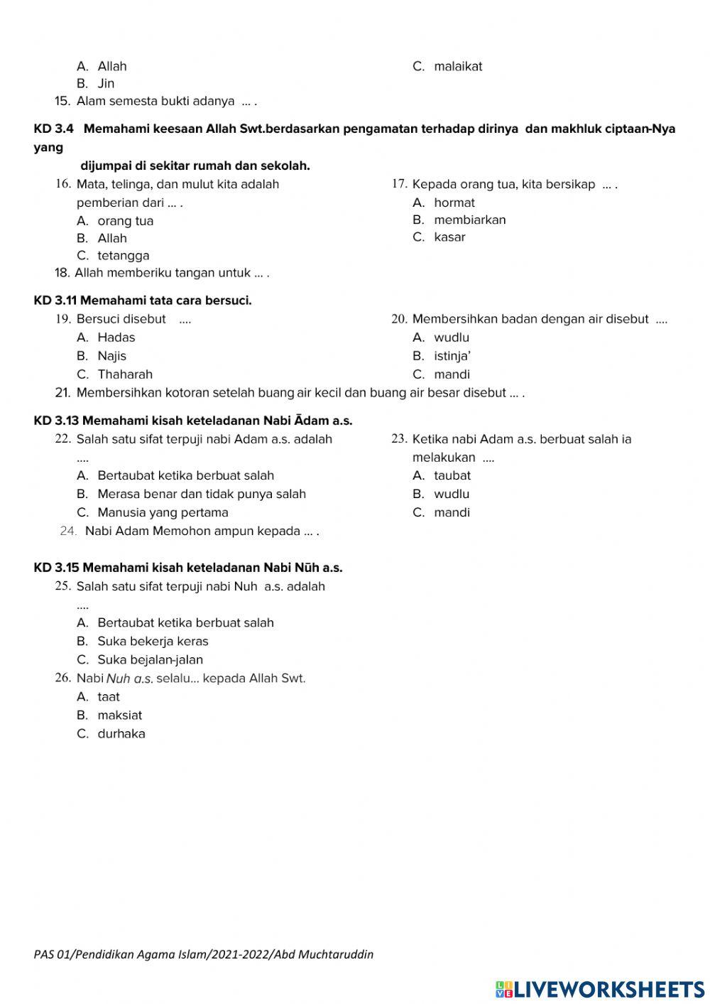 Pas pai kelas 1 sem 1