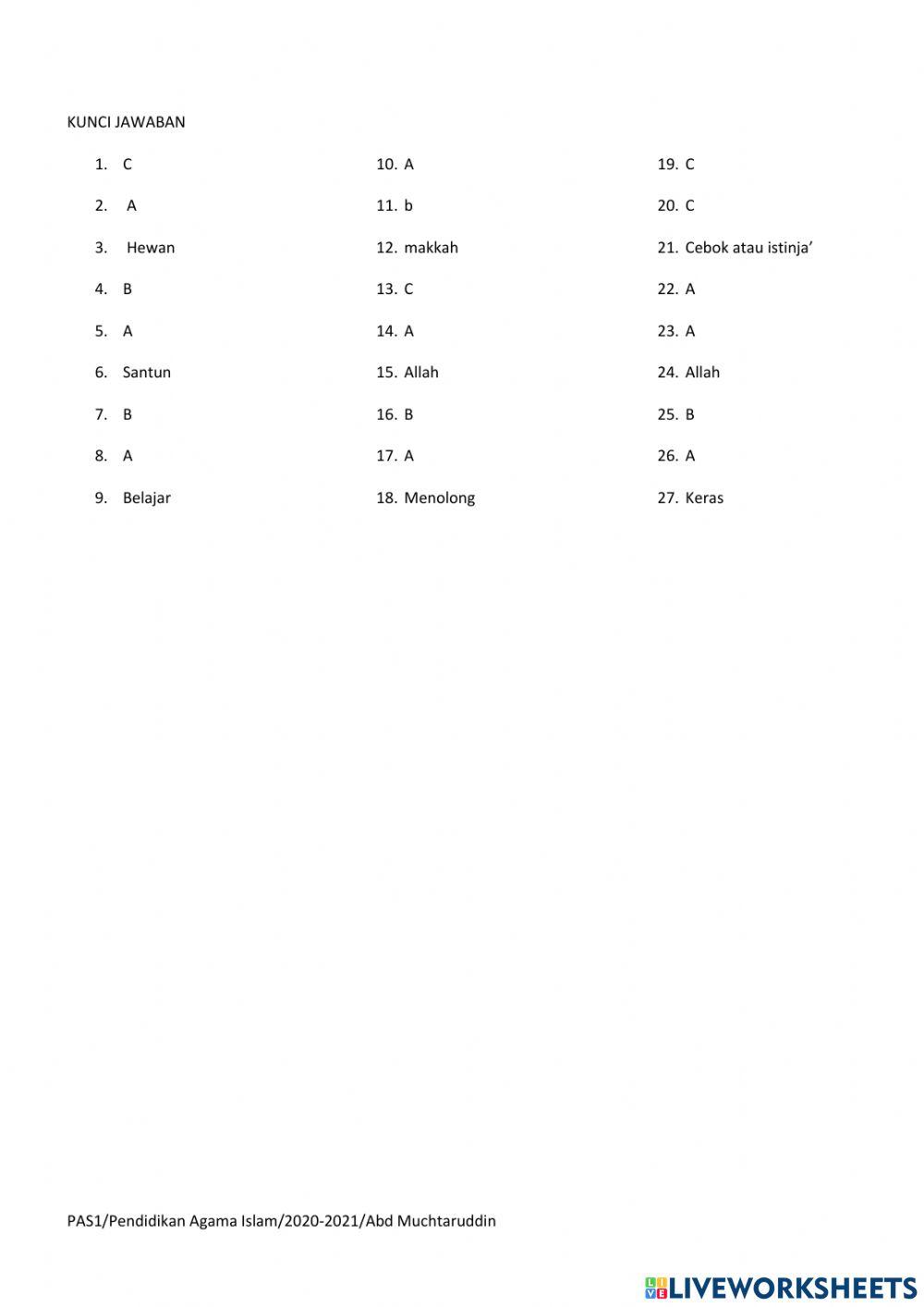 Pas pai kelas 1 sem 1