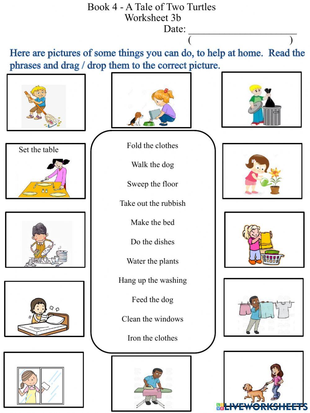 3b Household Chores Worksheet
