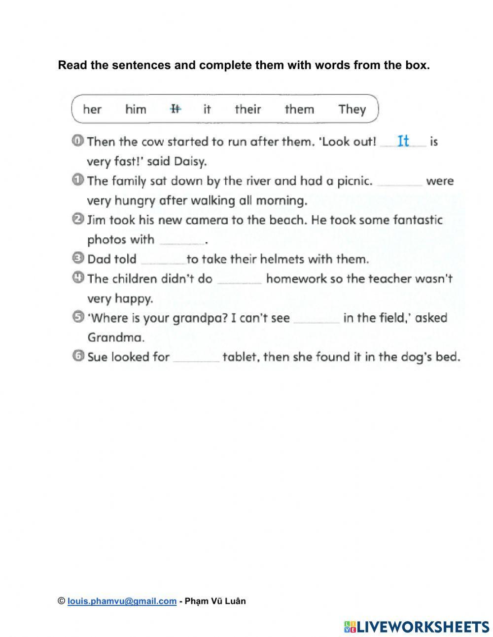 Grammar: nouns, pronouns and possessive adjectives
