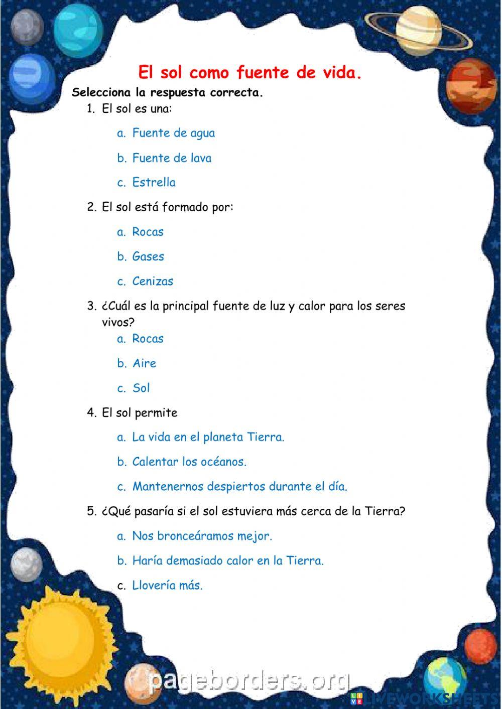 Sol, fuente de vida