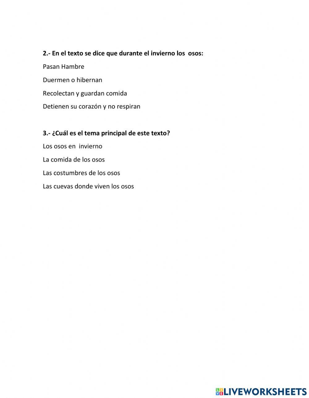 Comprensión de lectura