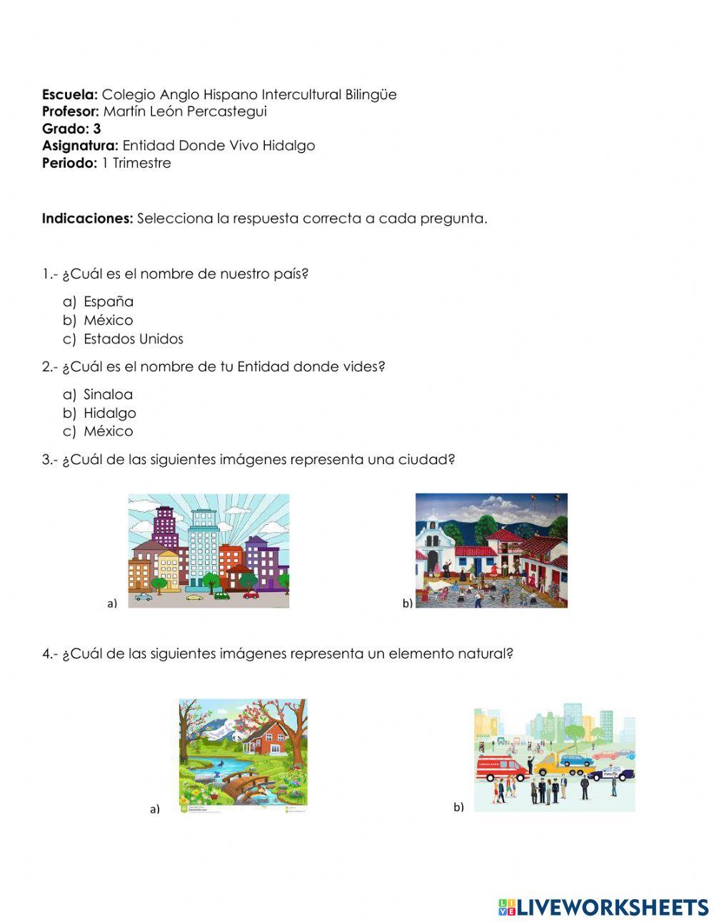Examen Entidad Hidalgo