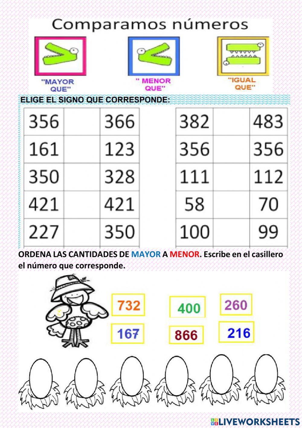 Comparamos cantidades