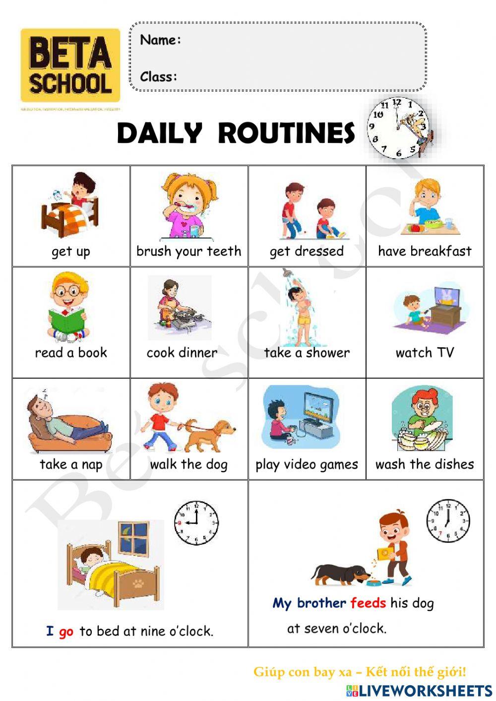 BE3A - Daily routines-TOPIC 4