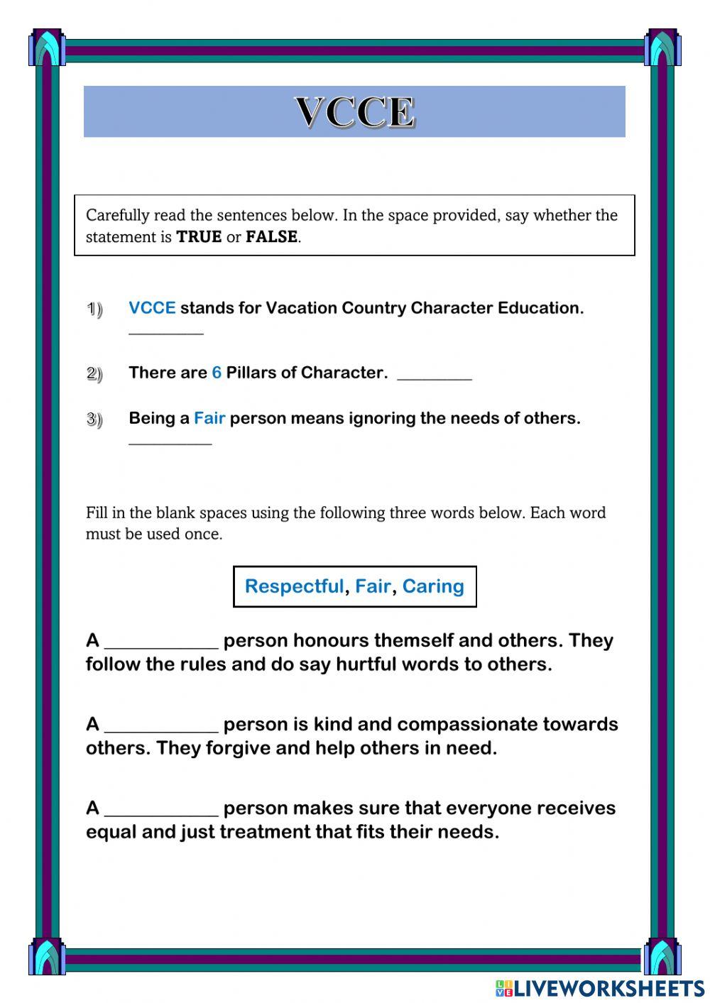 Pillars of Character