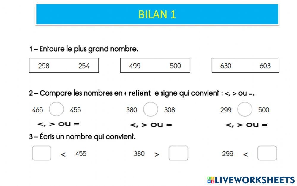 Bilan maths s10 Bilan maths s10