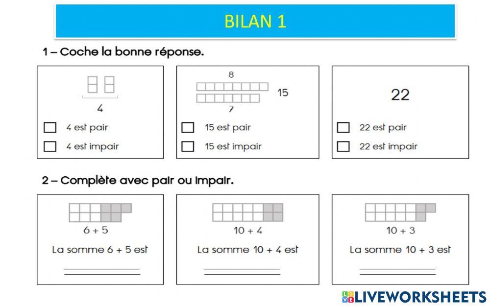 Bilan maths s10