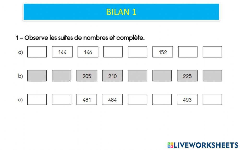 Bilan maths s10