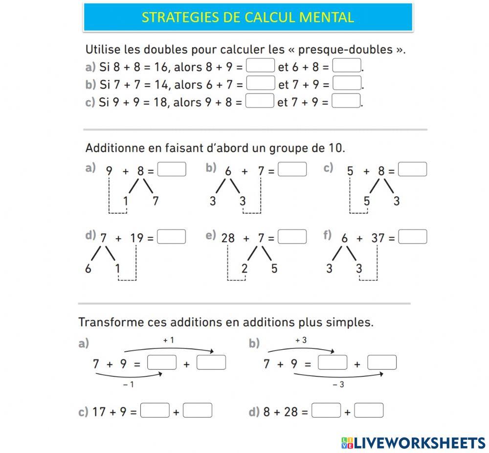Calcul mental s10 Calcul mental s10