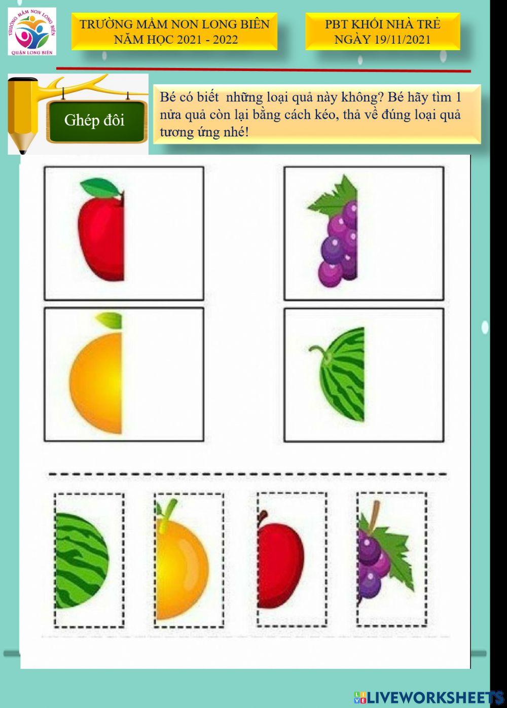 Phiếu Bt tương tác trực tuyến khối nhà trẻ