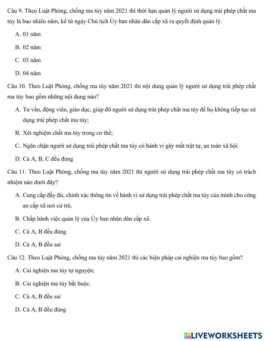 Tìm hiểu pháp luật về phòng, chống ma túy” trong đoàn viên công đoàn, CNVCLĐ và cán bộ, chiến sỹ Công an tỉnh Trà Vinh năm 2021