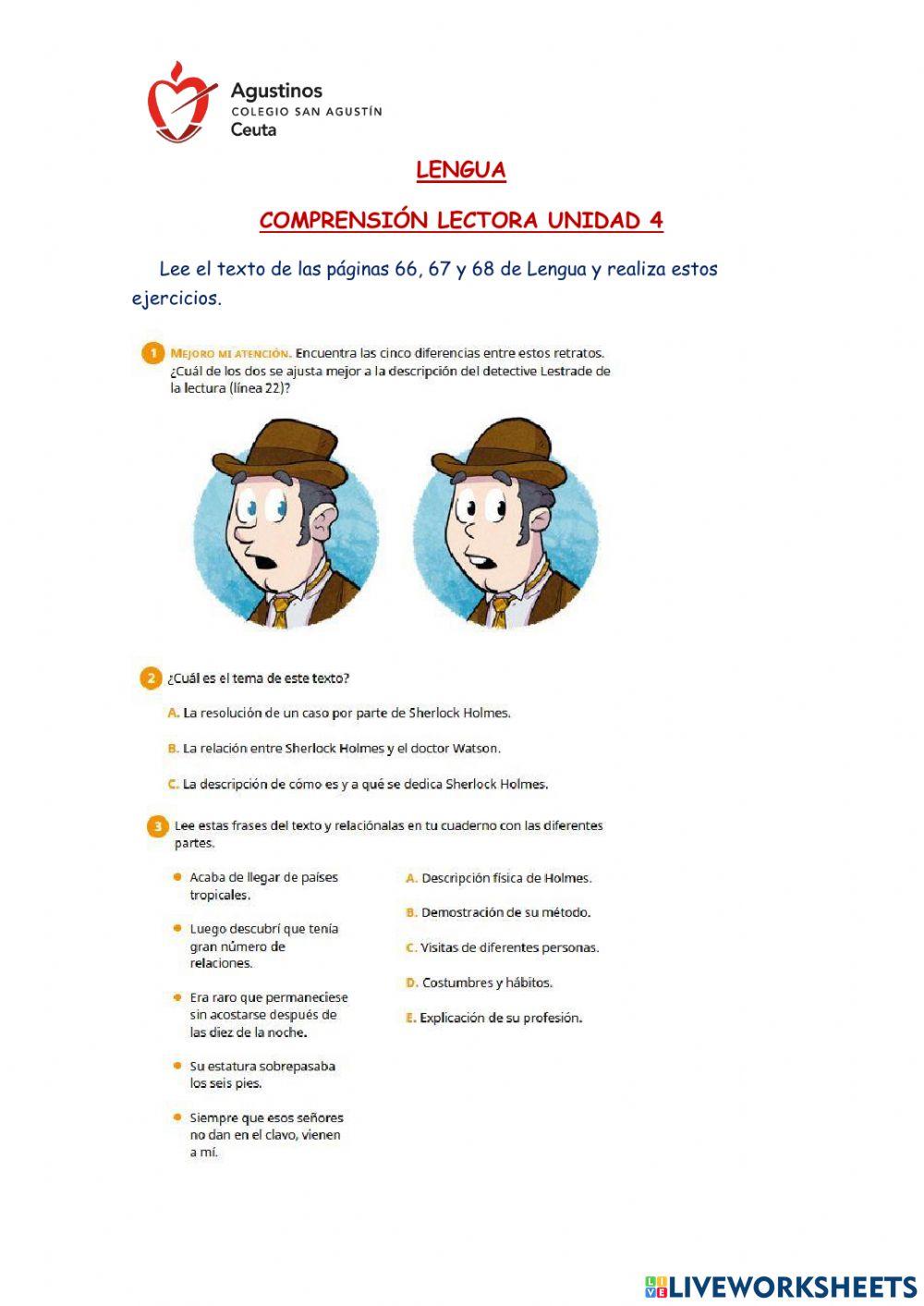 Comprensión Lectora -Observar la Realidad- (Unidad 4)