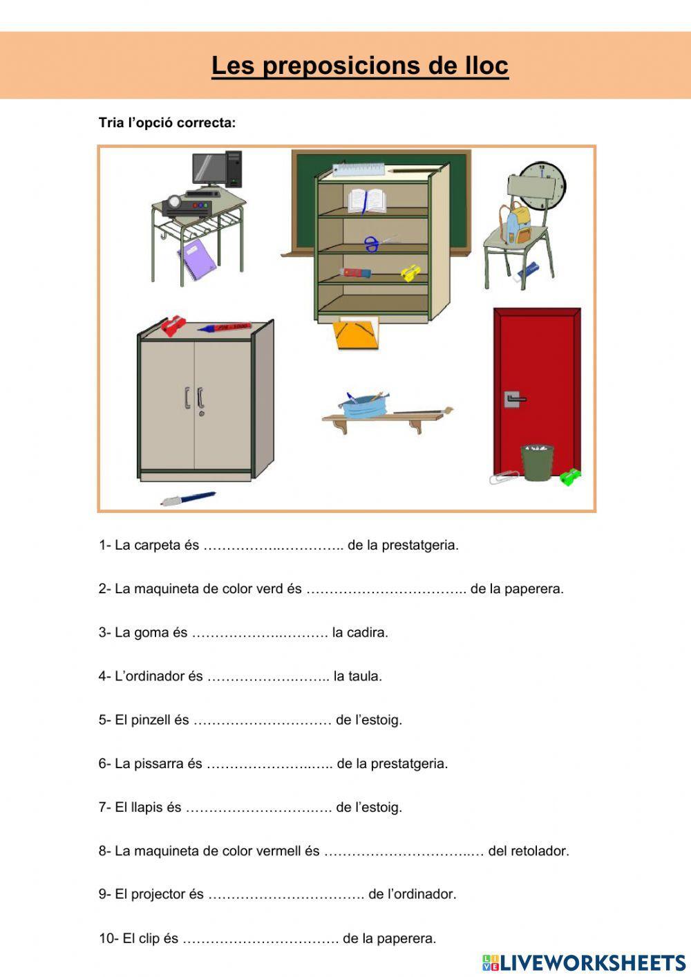 Preposicions de lloc
