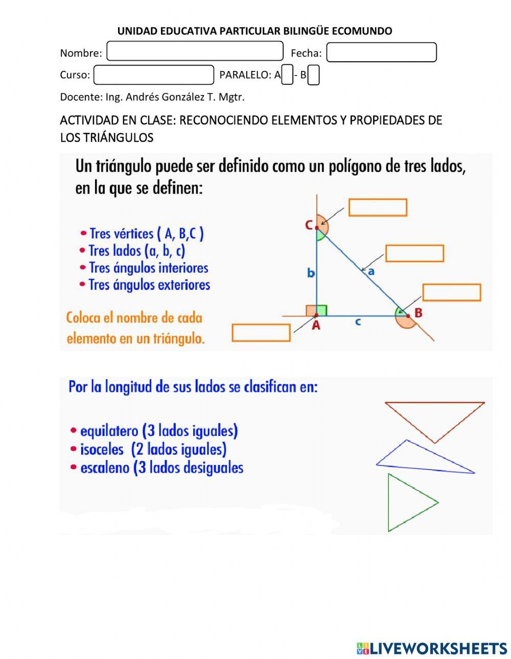 Trángulos-elementos y propiedades
