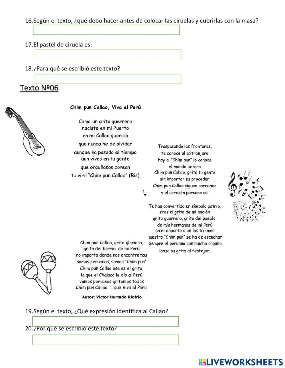Comprension de lectura