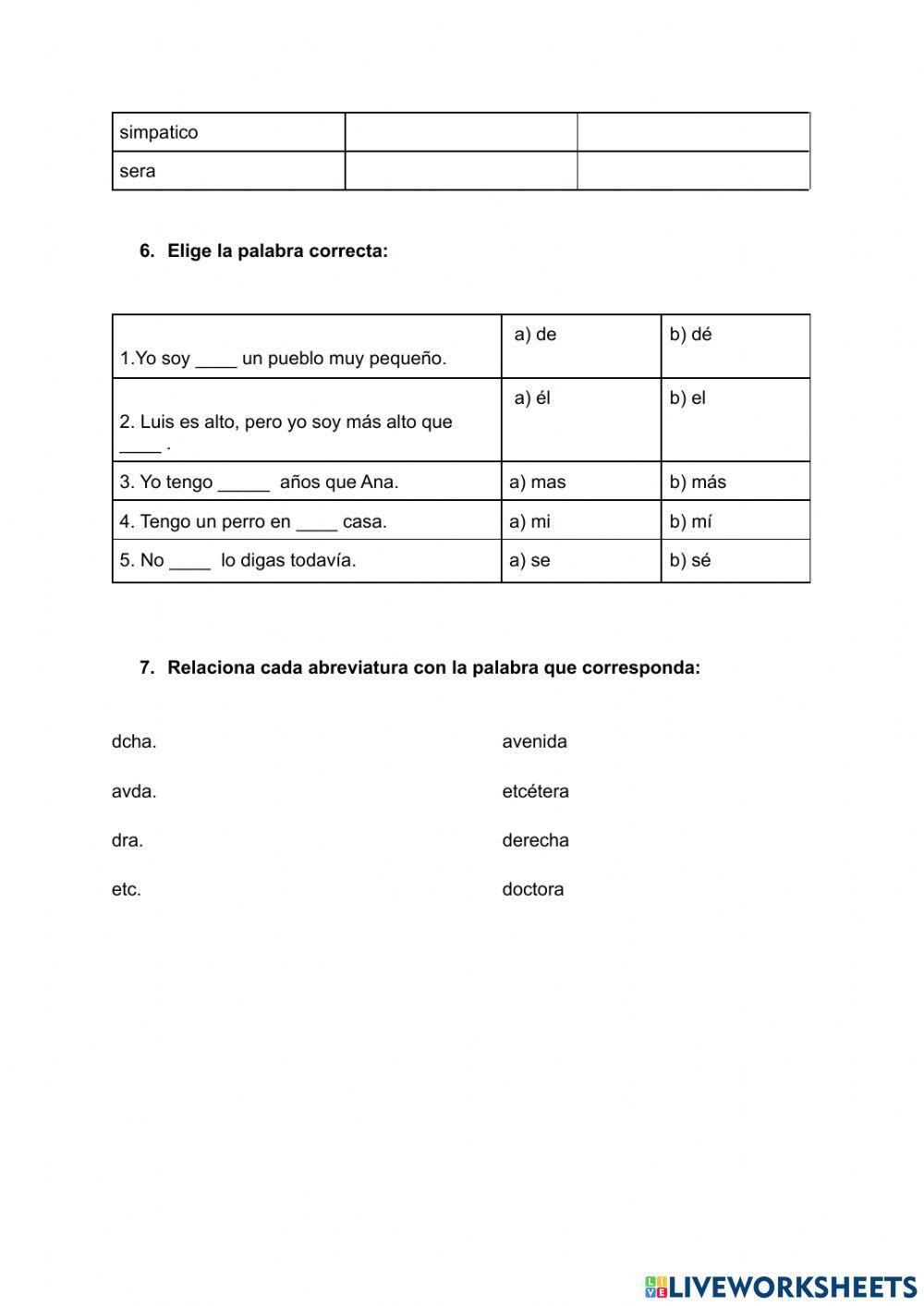 Control castellano primer trimestre